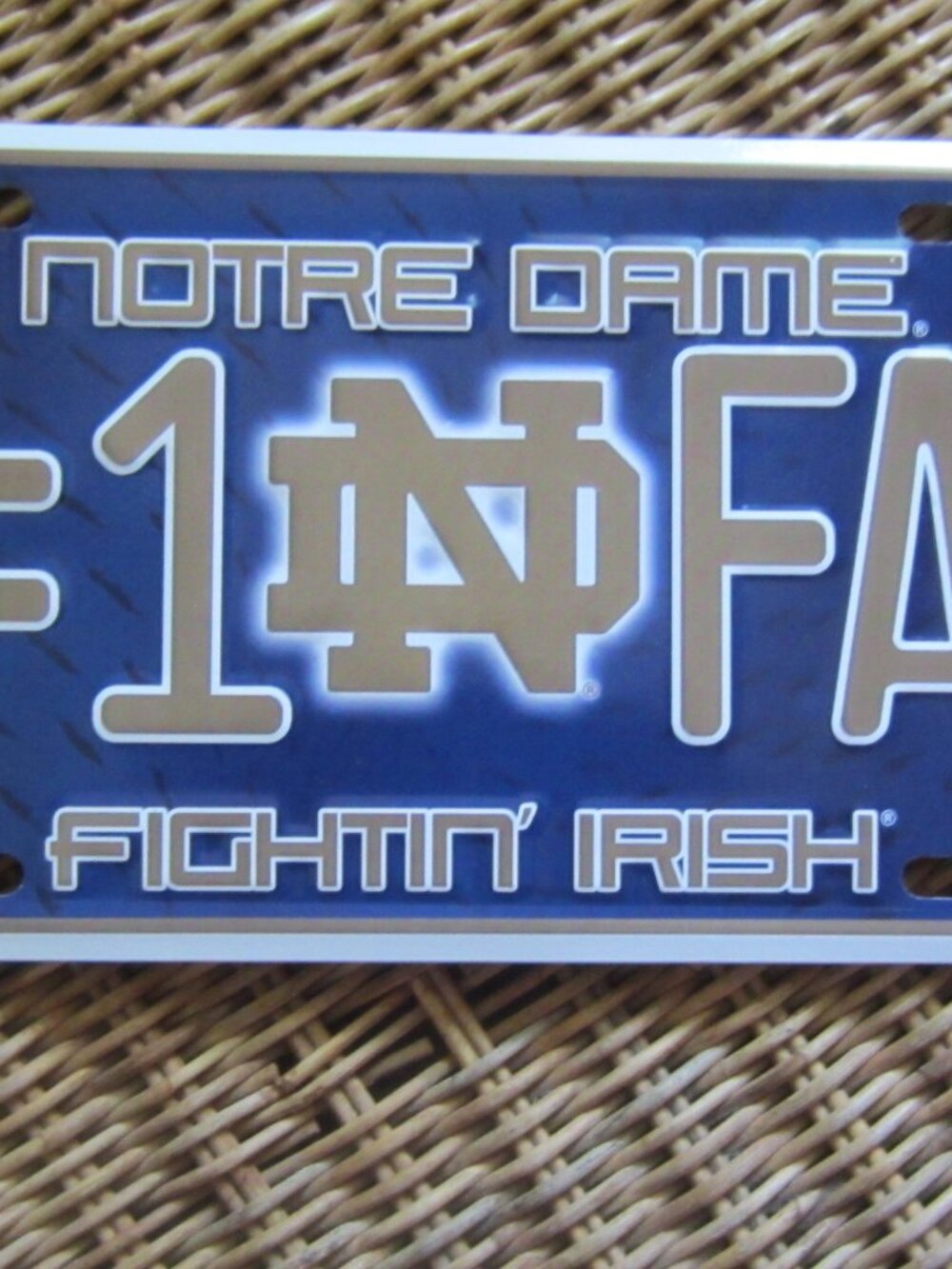 NEW/Notre Dame Fightin' Irish #1 FAN License Plate!